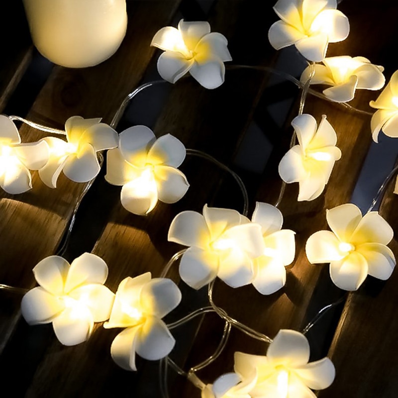 3M 20 LED Flower String Lights Frangipani Light for Home Decoration Fairy Light Garland Wreath Outdoor Wedding Party Decorting Lamp2