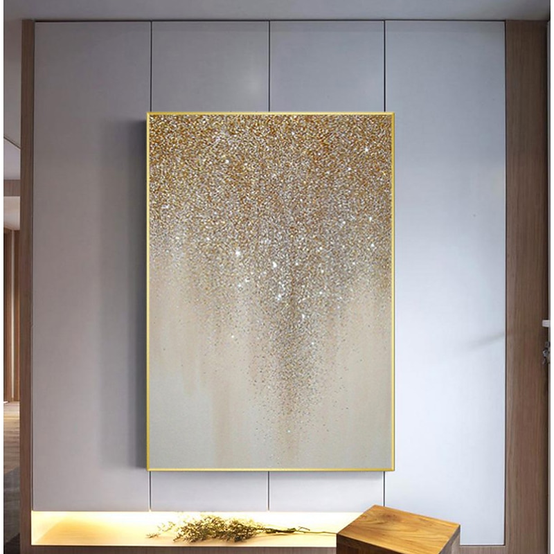 Golden Silver Starry Sky Abstract Oil Painting 100% Handmade Hand Painted Wall Art On Canvas Home Decoration Decor Rolled Canvas No Frame Unstretched4