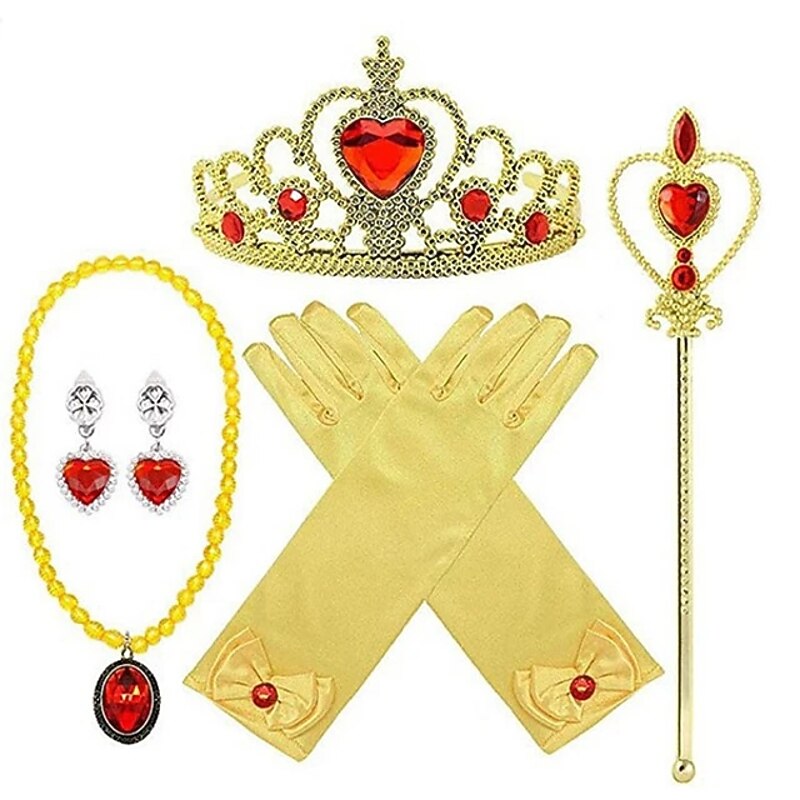 Princess Elsa Gloves Necklace Outfits Movie Cosplay for Girls' Kid's Children's Day Masquerade2