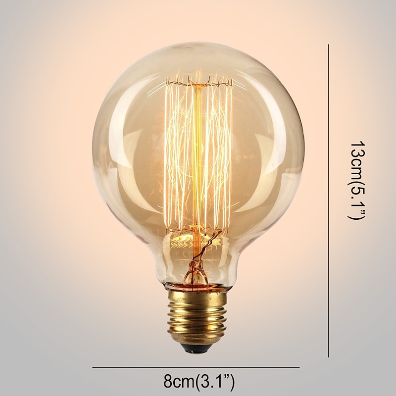 1pc 40W Vintage Edsion Bulb E26 / E27 G80 Warm White 2300k Incandescent Vintage Edison Light Bulb3
