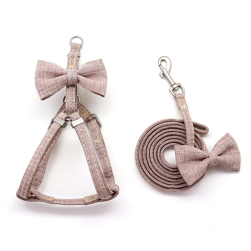 Dog Cat Harness Portable Trainer Vest Solid Colored Golden Retriever Japanese Spitz Beagle 1 set2