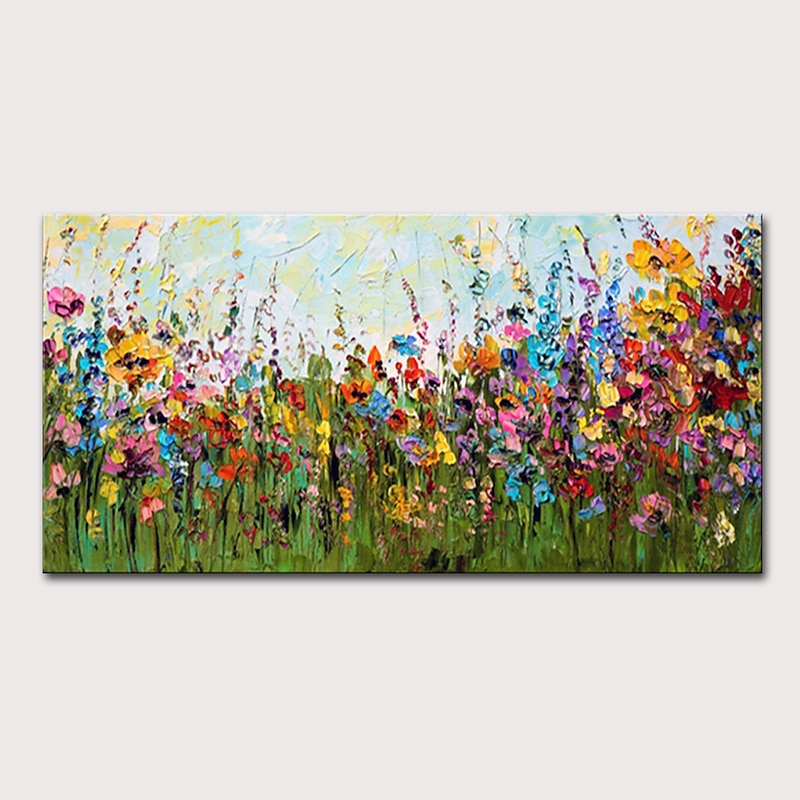 Mintura Hand Painted Flowers Landscape Oil Paintings on Canvas Modern Abstract Wall Picture Art Posters For Home Decoration Ready To Hang With Stretched Frame3