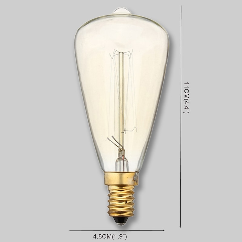 1pc Edsion Bulb 40W E14 ST48 Warm White 2300k Incandescent Vintage Edison Light Bulb 220-240V2