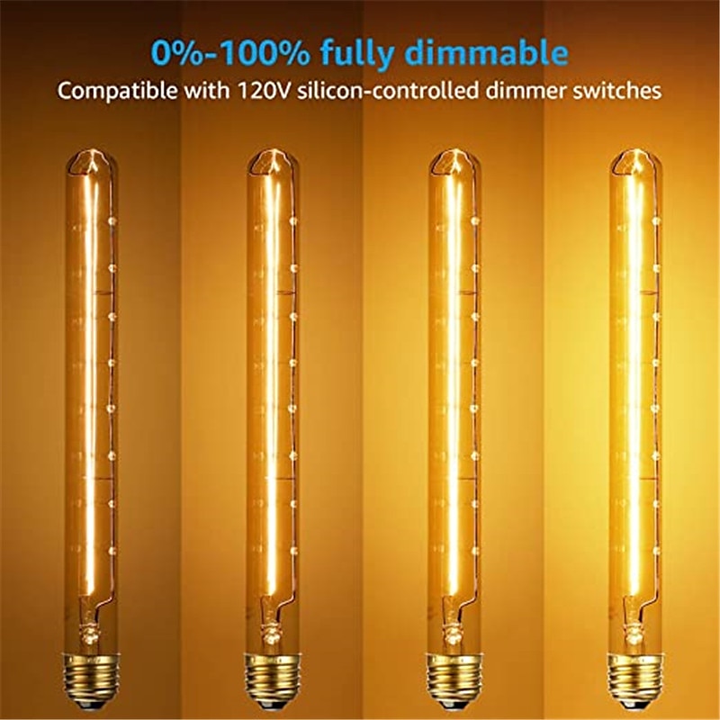 6pcs 4pcs Dimmable Vintage Edison Light Bulb Incandescent Bulb E27 T300 40W Chandelier Pendant Light 220-240V2