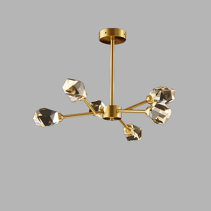 6 Head 75 cm Nordic Simple Living Room Ceiling Light Chandelier Post Modern Luxury Element Crystal Lamp Dining Room Bedroom Study Room2