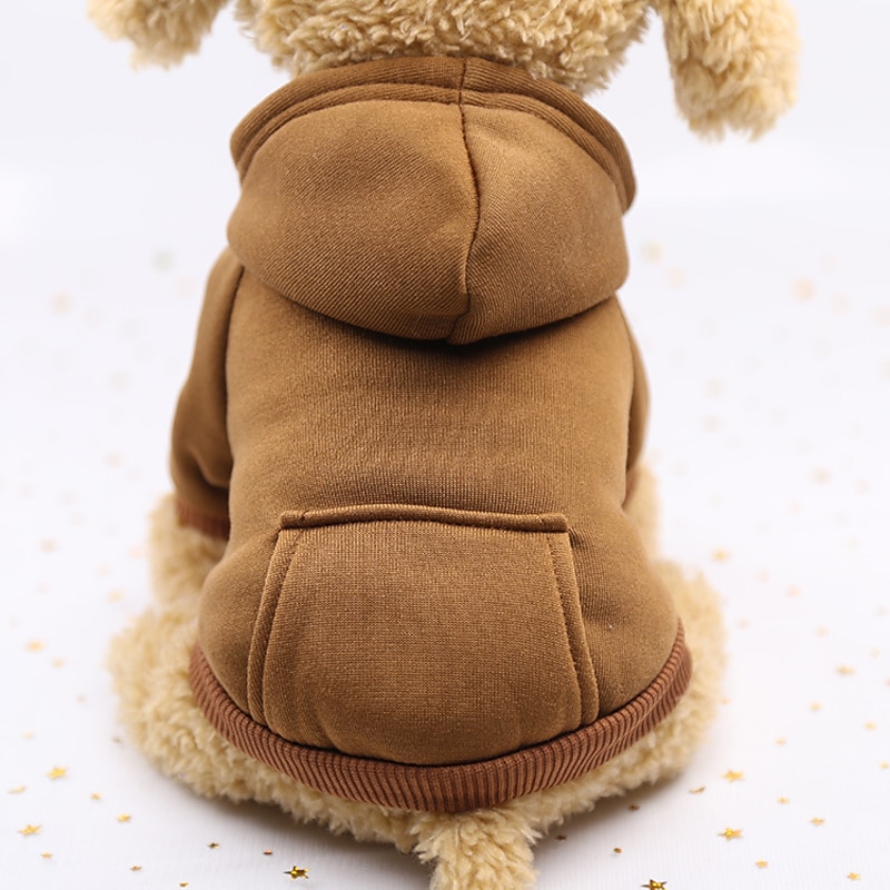 Winter Dog Hoodie Sweatshirts with Pockets Warm Dog Clothes for Small Dogs Chihuahua Coat Clothing Puppy Cat Custume2