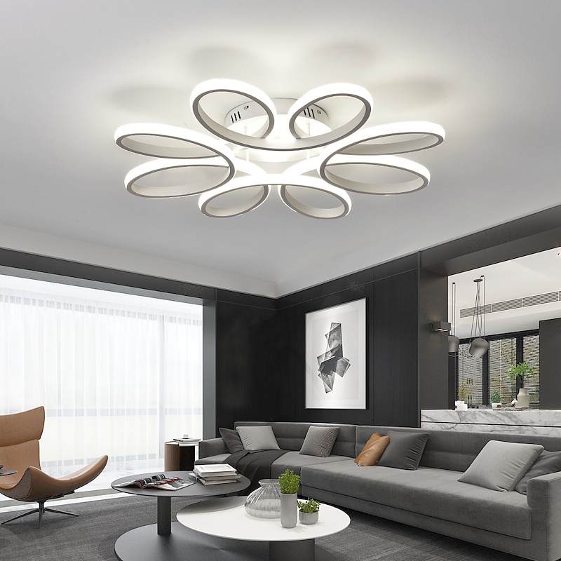 LED Ceiling Light 8 Heads 6 Heads Modern Flower Design Metal Silica Gel Linear Painted Finishes 65cm 110-120V 220-240V2
