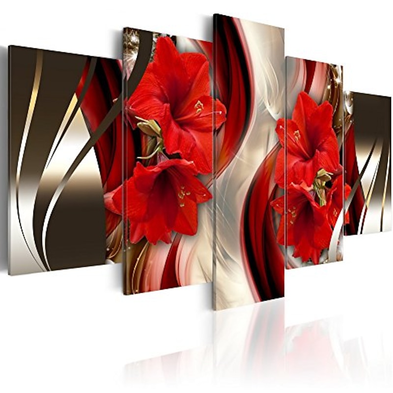 5 Panel Wall Art Canvas Prints Painting Artwork Picture Flower Home Decoration Décor Rolled Canvas No Frame Unframed Unstretched3