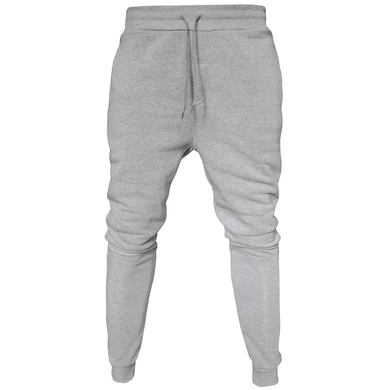 Men's Fleece Pants Sweatpants Joggers Winter Pants Trousers Pocket Drawstring Elastic Waist Solid Color Warm Full Length Daily Casual Plus velvet Loose Fit Light gray-pure light board Dark gray-light3