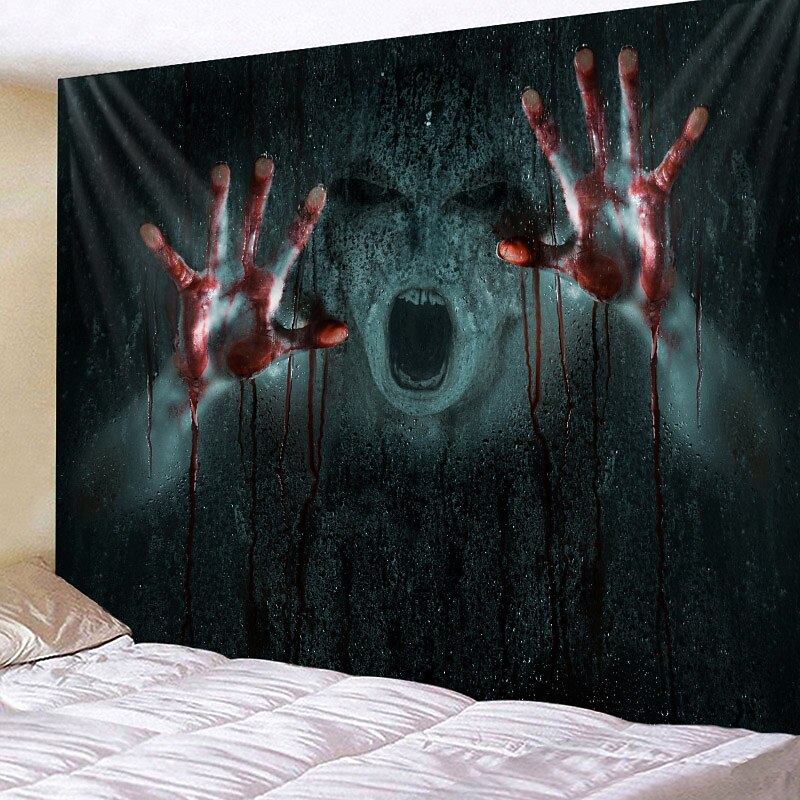 Halloween Decorations Monster Holiday Wall Tapestry Art Decor Blanket Curtain Picnic Tablecloth Hanging Home Bedroom Living Room Dorm Decoration Psychedelic Bloody Hand Zombie Haunted Scary3