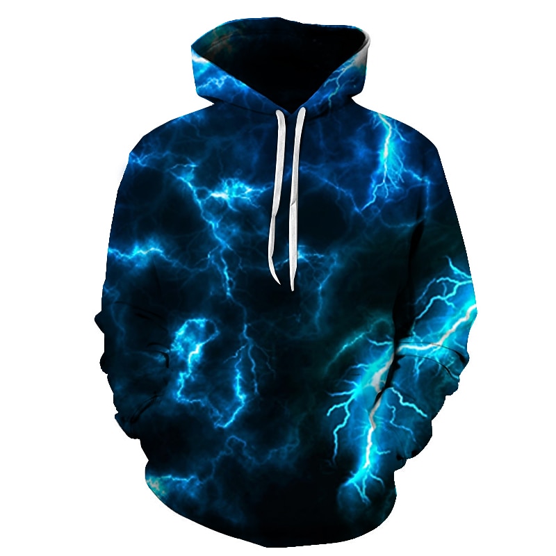 Men's Graphic Hellfire Flames Hoodie Hoodies Sweatshirt Party Casual Long Sleeve Hooded Club Weekend Navy Blue Designer
