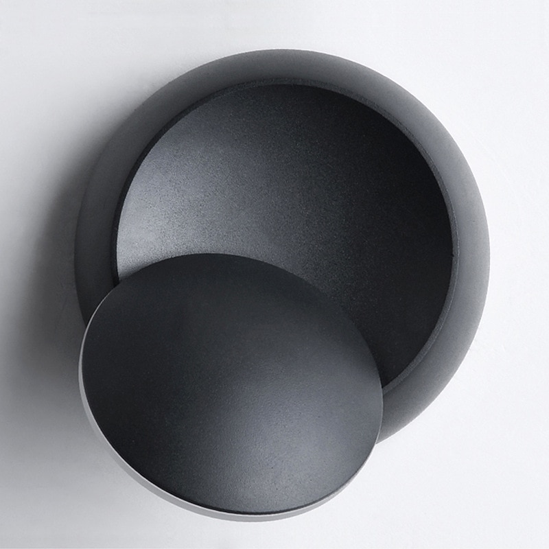 Lightinthebox Nordic Simple LED Wall Lamp Round Bedside Eclipse Wall Lamp 360 Rotation Black And White Decoration Living Room Background Wall Stair Lamp3