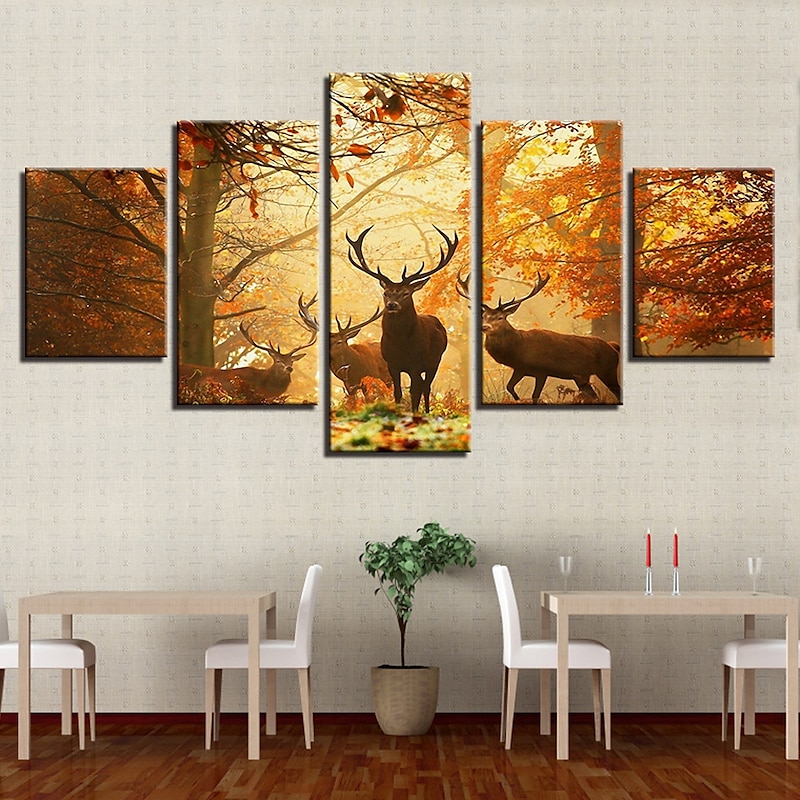 5 Panels Landscape Prints Posters/Picture Beach Blue Sea Sunset Modern Wall Art Wall Hanging Gift Home Decoration Rolled Canvas No Frame Unframed Unstretched3