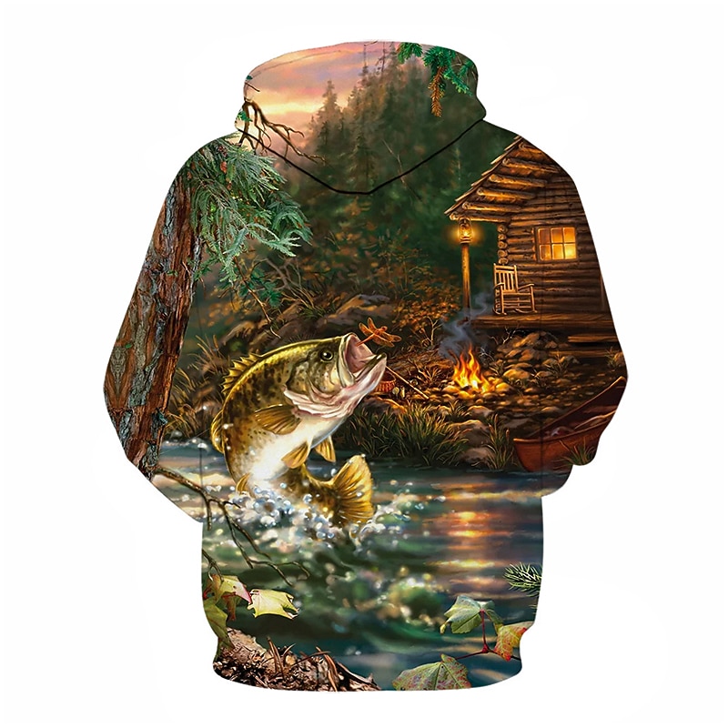 Men's Graphic Animal Hoodie Hoodies Sweatshirt Basic Casual Long Sleeve Hooded Daily Going out Red Blue Spring & Summer Designer2