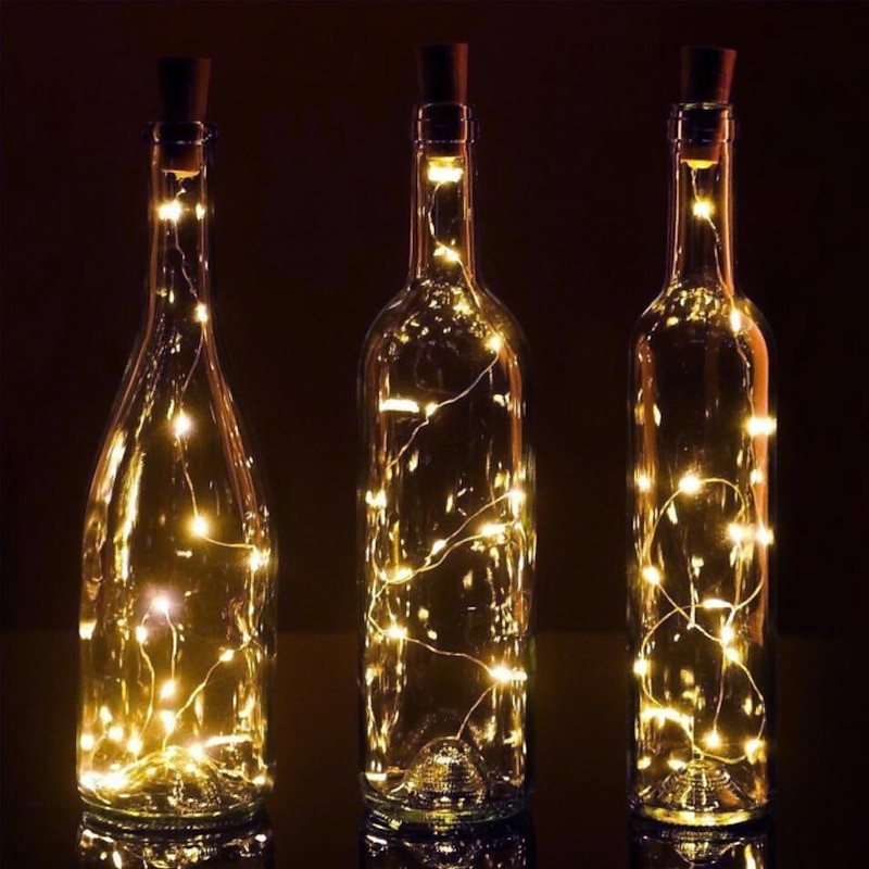 LED Bottle String Lights Cork Shaped Outdoor Wedding Decoration 2M LED Night Starry Light 30pcs 12pcs 10pcs Copper Wire Stopper Wine Bottle Lamp Wedding Party Christmas Decoration4