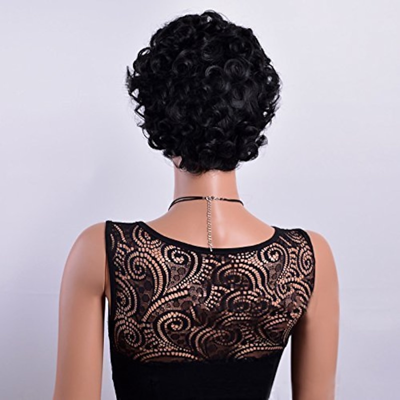 Black Wigs for Women Short Ombre Brown Black Curly Hair Wigs for Black Women Synthetic Short Wigs for Black Women African American Women Wigs3