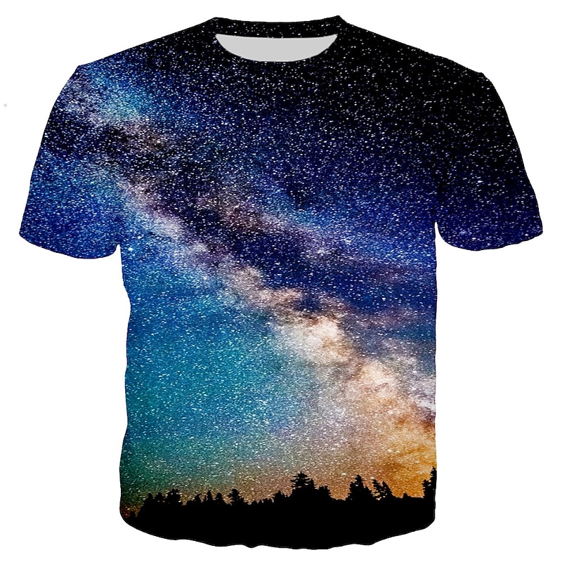 Men's Holiday Shirt T Shirt Short Sleeve T shirt 3D Print Round Neck Shirt White Yellow Red Summer Clothing Apparel M L XL XXL 3XL3