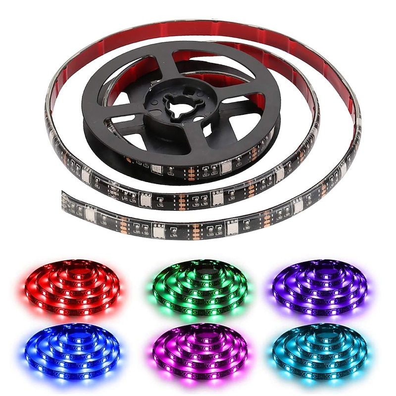 App Intelligent Control Bluetooth Mesh Smart Led Lights Strip 1M 2M 3M 4M 5M 5050 RGB SMD 30 LEDs Per Meters with IR 24 Key Controller USB Port DC5V3