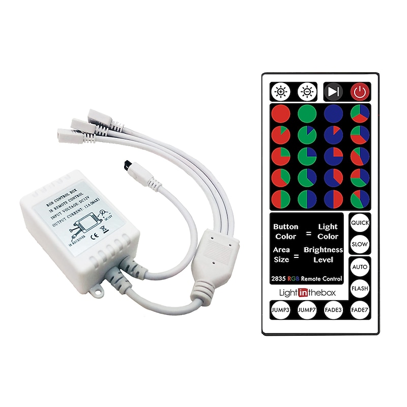 3x5M 49ft LED Strip Lights Christmas Party TV Backlight Décor 900 2835SMD RGB Flexible IR 44Key Remote Control 1 To 3 Cable Connector Self-adhesive Color-changing4