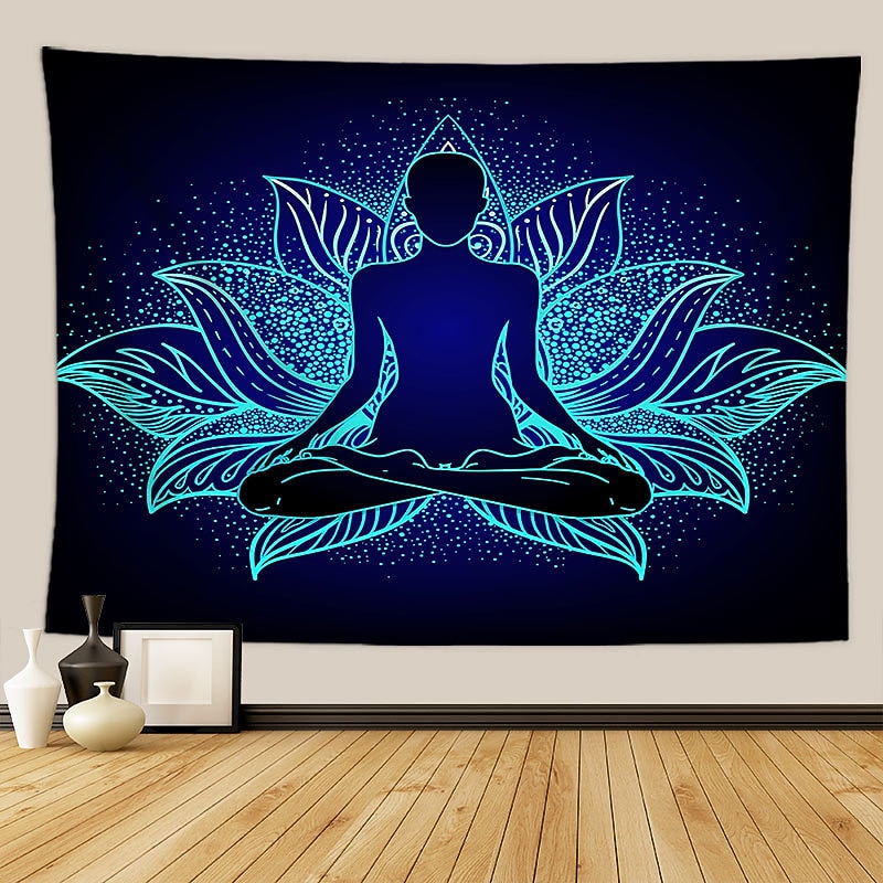 Indian Seven Chakra Meditation Hanging Tapestry Wall Art Large Tapestry Mural Decor Yoga Studio Inner Peace Spiritual Healing Gift Backdrop Blanket Curtain Home Bedroom Living Room Decoration4