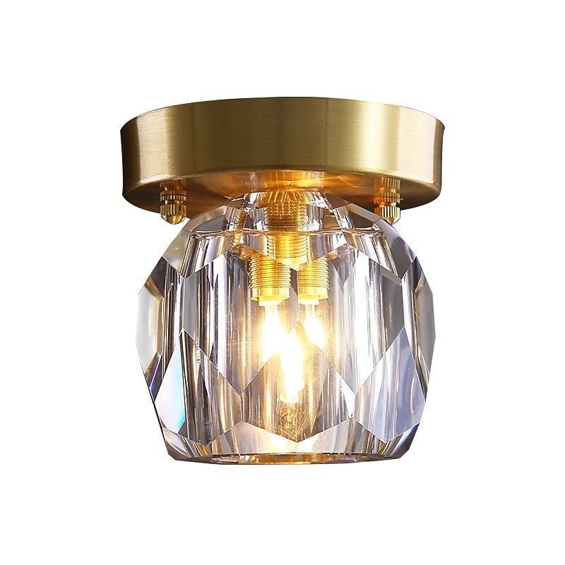 11 cm Flush Mount Ceiling Light Gold Crystal Metal Brass Modern 110-120V 220-240V4