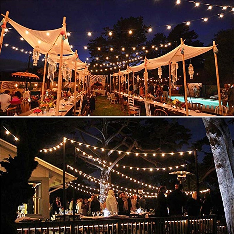 Solar String Lights LED Outdoor Solar Lights 2PCS 20 LED 5M Solar Patio Garden Lights with 8 Modes Waterproof Crystal Ball String Lights for Patio Lawn Party Wedding Garden Decorations3
