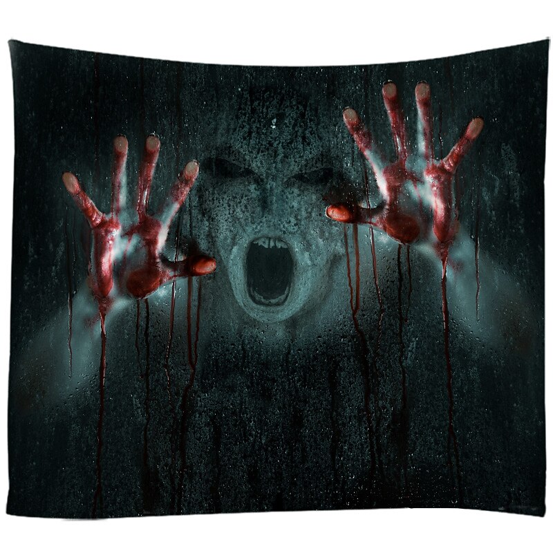Halloween Decorations Monster Holiday Wall Tapestry Art Decor Blanket Curtain Picnic Tablecloth Hanging Home Bedroom Living Room Dorm Decoration Psychedelic Bloody Hand Zombie Haunted Scary4