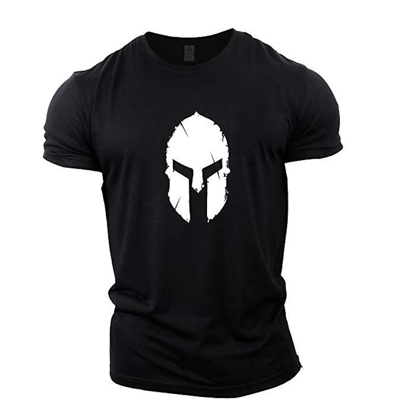 Men's Olive Green Short Sleeve T-Shirt with Spartan Helmet Graphic - Warrior Lifestyle Tee3