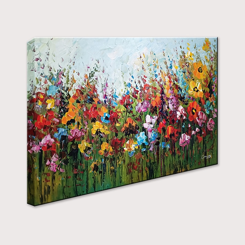 Large Size Oil Painting 100% Handmade Hand Painted Wall Art On Canvas Horizontal Abstract Colorful Floral Landscape Home Decoration Decor Rolled Canvas No Frame Unstretched4