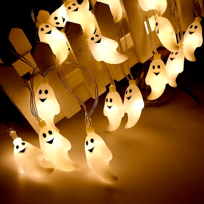 Halloween Lights Décor LED String Light 3M 20LEDs Cute Lighted Ghosts Halloween Skull Decorative Lights Halloween Supplies Toys Garland Outdoor Indoor Decoration Light3