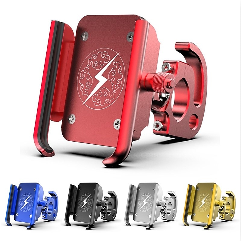 Motorcycle Phone Holder GPS Mount Holder Mountain Bike Rotary Navigation Aluminum Alloy Mobile Phone Bracket for Ios Android Phone