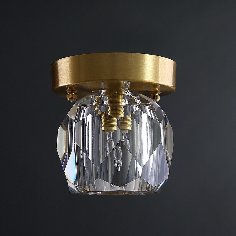 11 cm Flush Mount Ceiling Light Gold Crystal Metal Brass Modern 110-120V 220-240V3