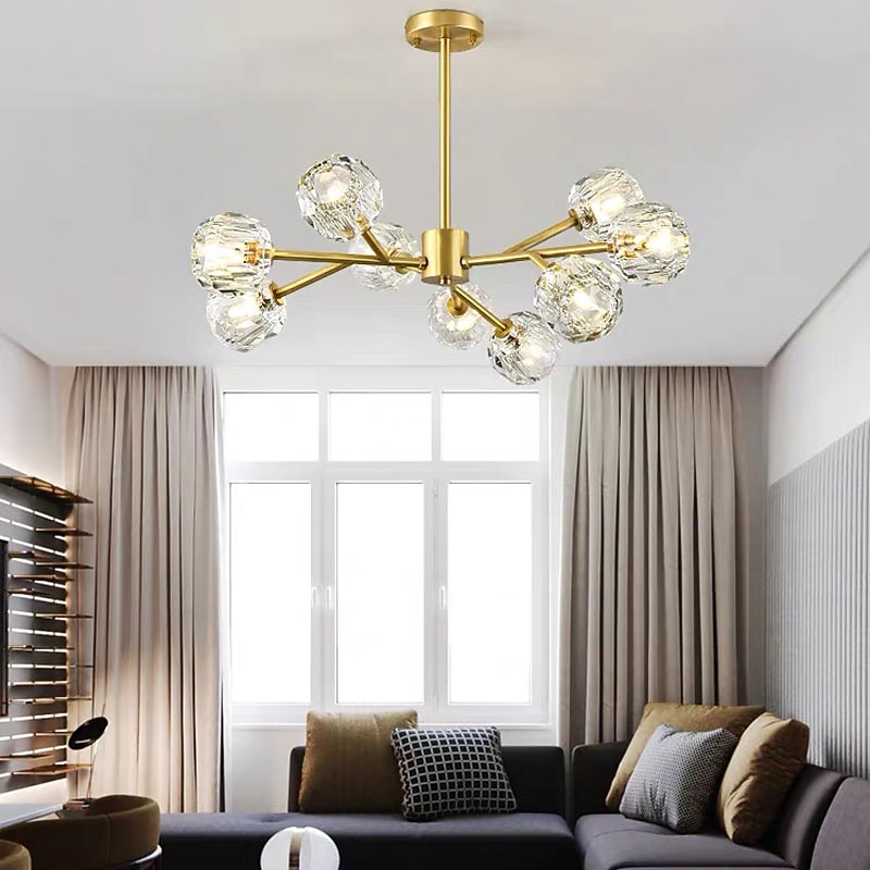 9 Heads 80 cm Gold Ceiling Lights Luxury Chandelier Made of Premium Copper Brass Modern Fashion 110-120V 220-240V3