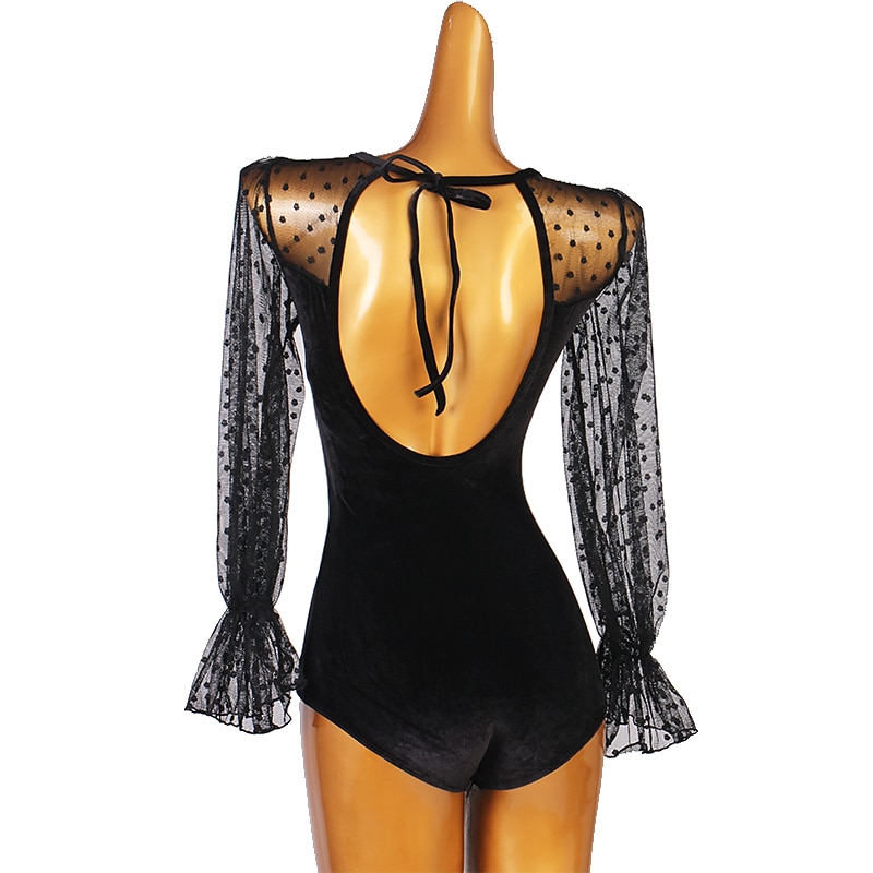 Ballroom Dance Leotard / Onesie Lace Women's Performance Long Sleeve Spandex2