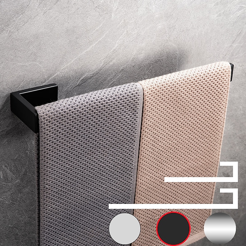 Matte Black Towel Rail 304 Stainless Steel Towel Bar, Mirror Polished, Brushed Wall Mounted Bathroom & Kitchen2