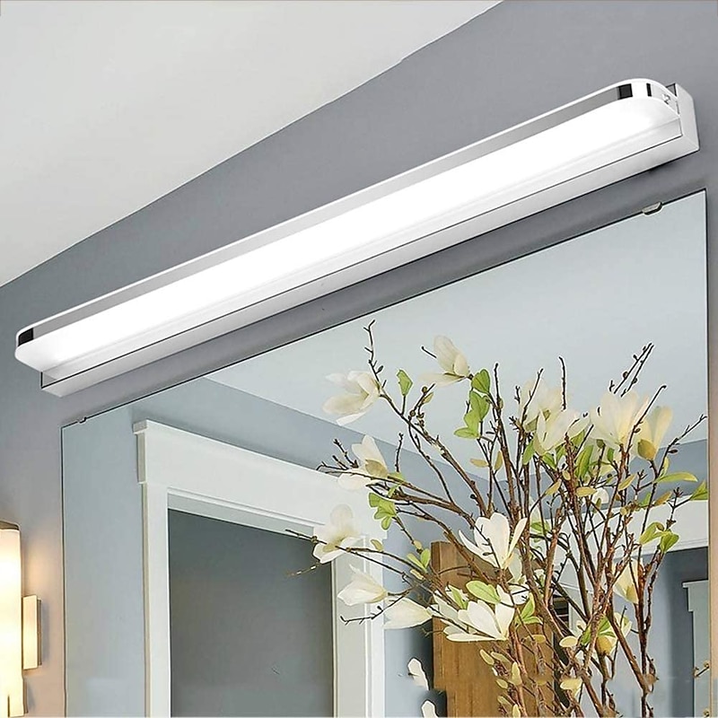 LED Vanity Light Mirror Front Lamp Stainless Steel Mirror Headlight 28.3in 16W Led Bathroom Makeup Lamp Moistureproof Simple Acrylic2