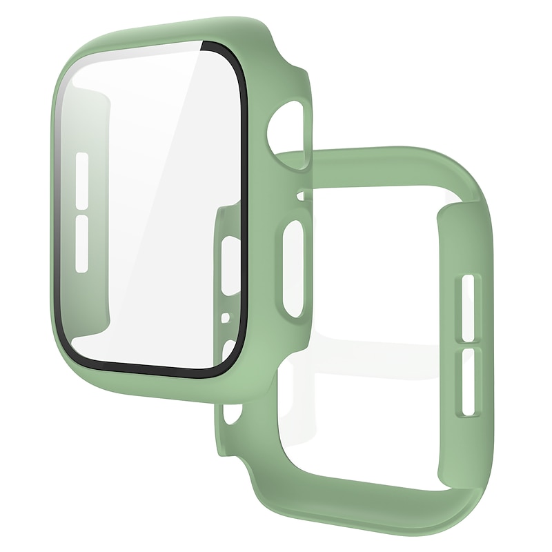 Watch Case with Screen Protector Compatible with Apple Watch Series 8 7 41mm 45mm / Series 6 5 4 SE 40mm 44mm / Series 3 2 1 38mm 42mm Scratch Resistant Bumper Full Cover Tempered Glass / PC Watch3