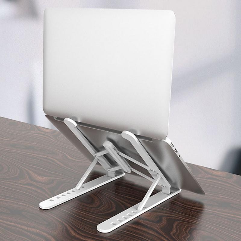 Adjustable Foldable Laptop Stand Non-slip Desktop Laptop Tablets racks Support for ipad Stand Folding Laptop Stand Holder Aluminum Portable Desk Silicone Bottom Non-Slip Mounts4