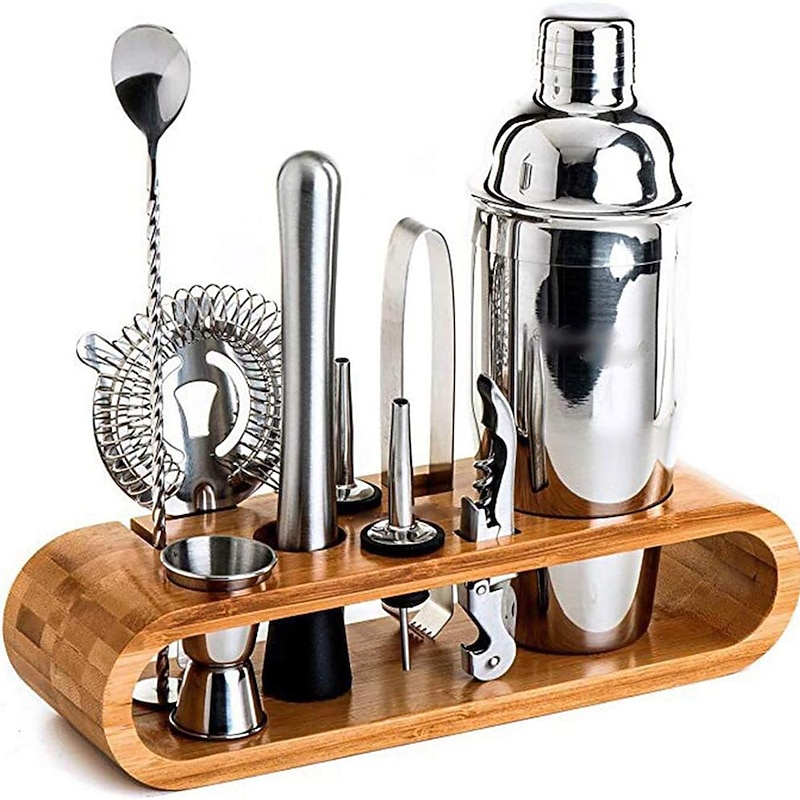 Cocktail Shaker Set Bartender Kit with Stand Insulated Cocktail Shaker Bartender Kit Cocktail Shaker Mixer Stainless Steel 350ml Bar Tool Set with Stylish3