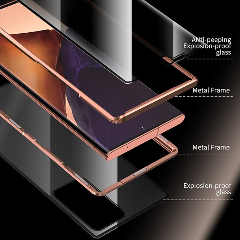 Phone Case For Samsung Galaxy S25 Edge S24 S23 S22 S21 Ultra Plus S20 Magnetic Adsorption Full Body Protective Anti peep Shockproof Transparent Privacy Tempered Glass4