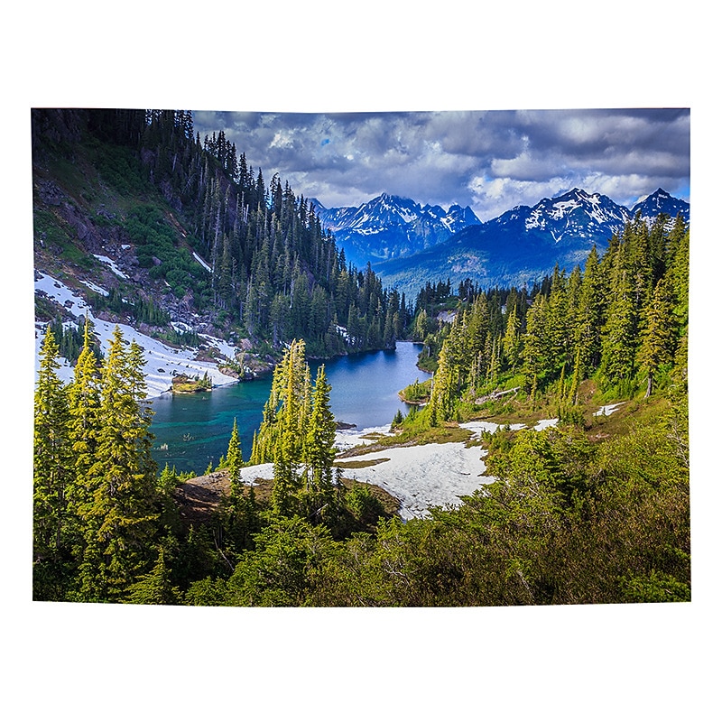 Wall Tapestry Art Decor Blanket Curtain Picnic Tablecloth Hanging Home Bedroom Living Room Dorm Decoration Polyester Green Mountains And Green Waters Views4