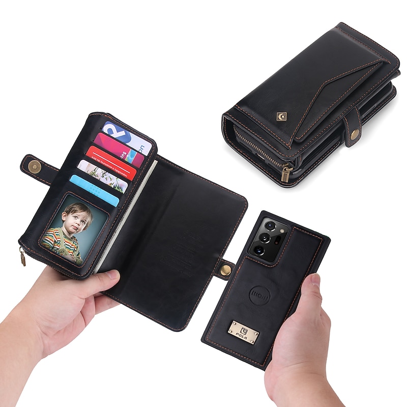 Phone Case For Samsung Galaxy S24 S23 S22 S21 Ultra Plus S20 Wallet Case Flip Full Body Protective Kickstand Solid Colored PU Leather3