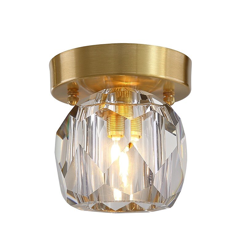 11 cm Flush Mount Ceiling Light Gold Crystal Metal Brass Modern 110-120V 220-240V2