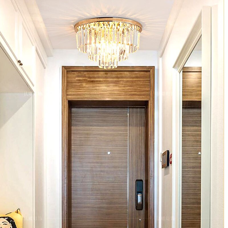 40 cm Flush Mount Ceiling Light Chandelier Luxury Gold Crystal Metal Modern 110-120V 220-240V4