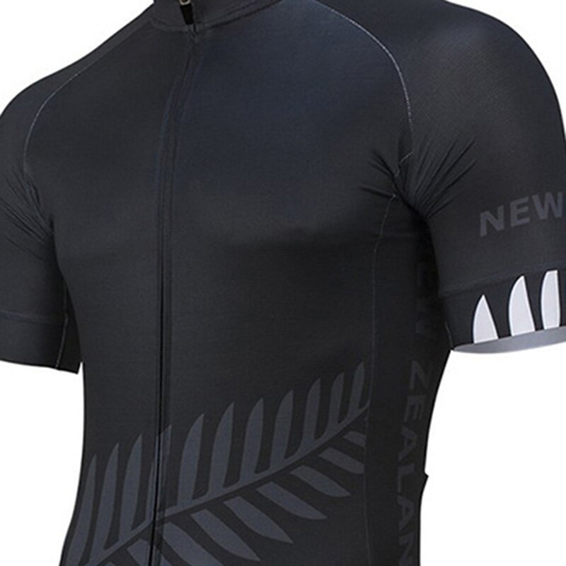Men's Cycling Jersey New Zealand National Flag Short Sleeve Bike Jersey Top with 3 Rear Pockets Mountain Bike MTB Road Bike Cycling UV Resistant Quick Dry Reflective Strips Back Pocket Sports Black2