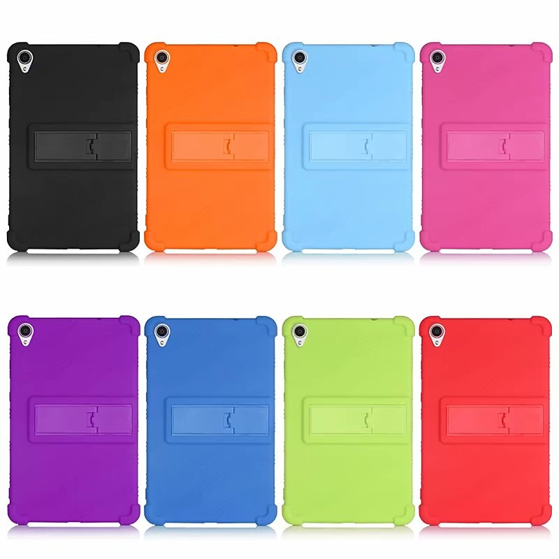 Case For Lenovo Tab M9 M8 4th Gen 8(TB300FU) M8 HD(TB-8505 FX) M8 FHD(TB-8705 FN) E8(TB-8304F)  TAB 4 8 Plus(TB-8704 FN) Tab 3 8 Plus(TB-8703 FX) Tab 4 8(TB-8504 FN) Shockproof with Stand Back Cover Solid Colored Silicone2
