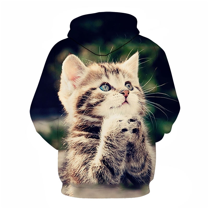 Men's Graphic Animal Hoodie Hoodies Sweatshirt Basic Casual Long Sleeve Hooded Daily Going out White Designer2
