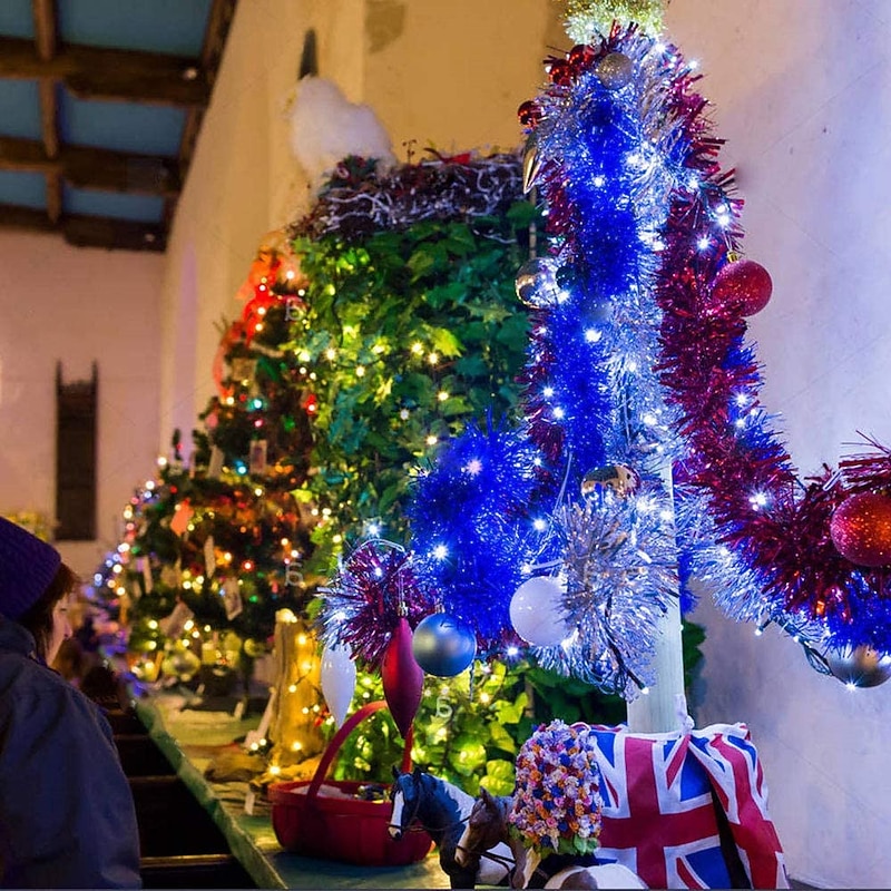 Outdoor Solar String Lights 100M 800LED 50M 500LED Upgraded Fairy Christmas String Lights Ambiance Lighting for Outdoor Patio Lawn Remote Control Memory Function IP65 Waterproof Garden Light3