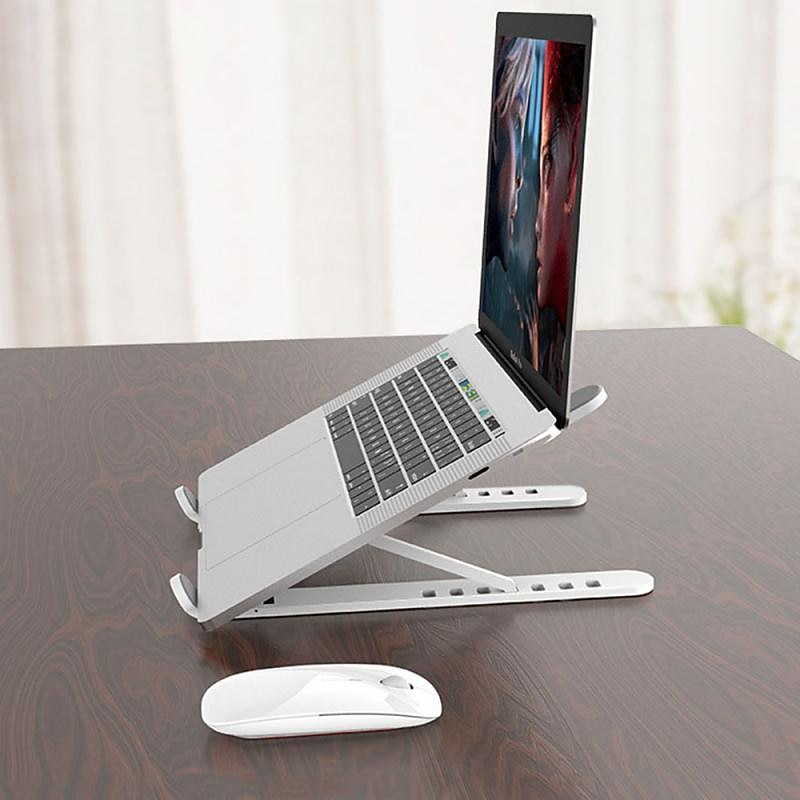 Adjustable Foldable Laptop Stand Non-slip Desktop Laptop Tablets racks Support for ipad Stand Folding Laptop Stand Holder Aluminum Portable Desk Silicone Bottom Non-Slip Mounts3