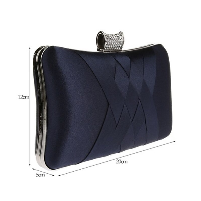 Women's Satin Evening Clutch Bag – Elegant Purple Purse with Rhinestone Clasp for Weddings, Parties & Formal Events4